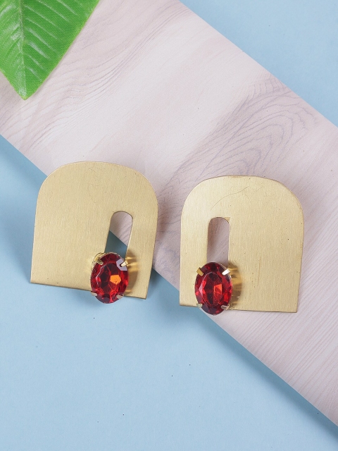 

DIVA WALK EXCLUSIVE Red Contemporary Studs Earrings