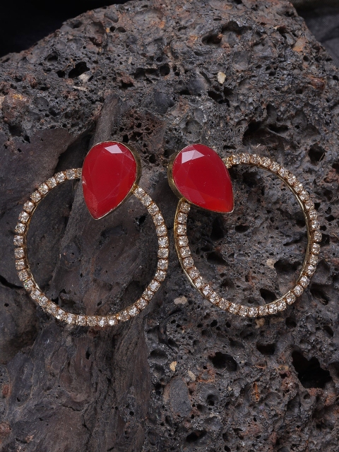 

DIVA WALK EXCLUSIVE Red Circular Drop Earrings