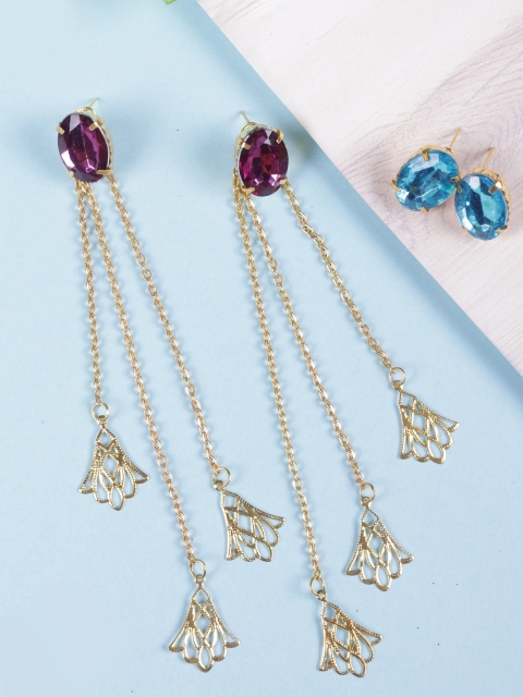 

DIVA WALK EXCLUSIVE Purple Contemporary Drop Earrings