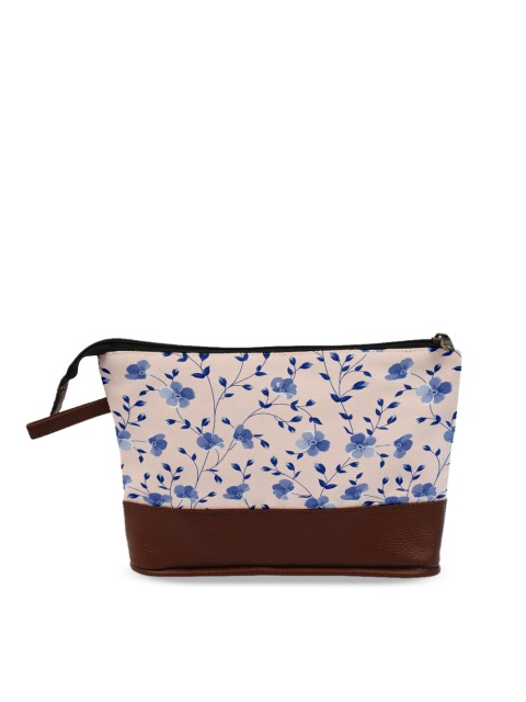 

Crazy Corner Purple & Blue Printed Travel Pouch, Brown