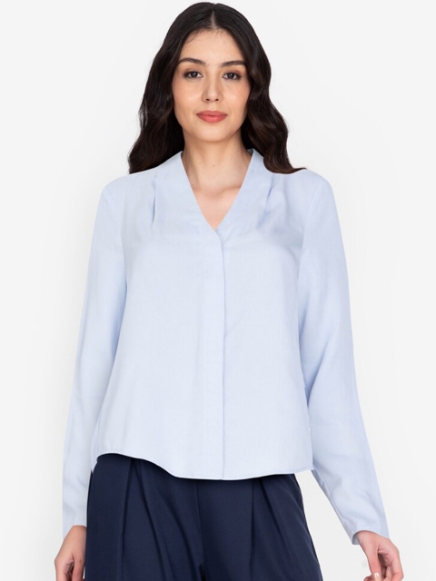 

ORIGIN BY ZALORA Women Blue Regular Fit Tencel Casual Shirt