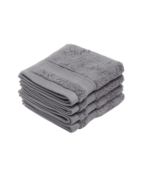 

SPACES Set Of 4 Solid 550GSM Pure Cotton Hand Towels, Grey