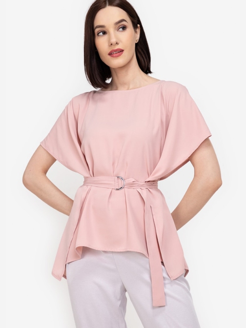 

ZALORA WORK Pink Recycled Polyester Kaftan Top