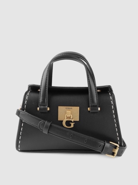 

GUESS Women Black Solid Structured Handheld Bag