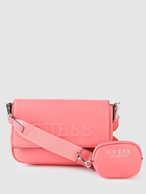 

GUESS Women Pink Solid Structured Sling Bag