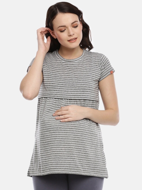 

GOLDSTROMS Charcoal Striped Maternity Top