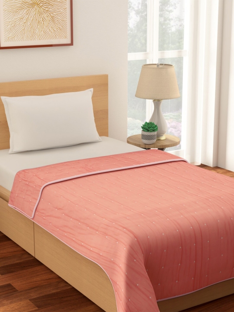 

Living scapes by Pantaloons Peach 200 GSM Single Mild Winter Bed Quilt