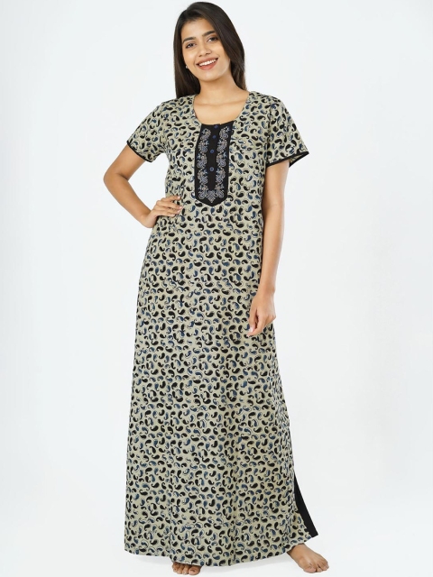 

Maybell Black Printed Maxi Nightdress