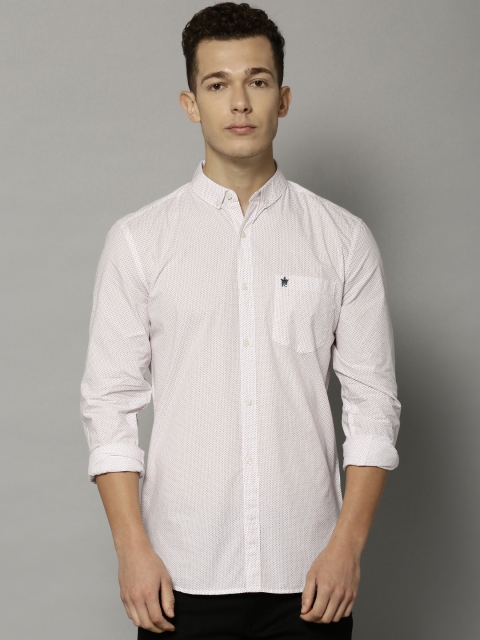

French Connection Men White Slim Fit Printed Casual Shirt