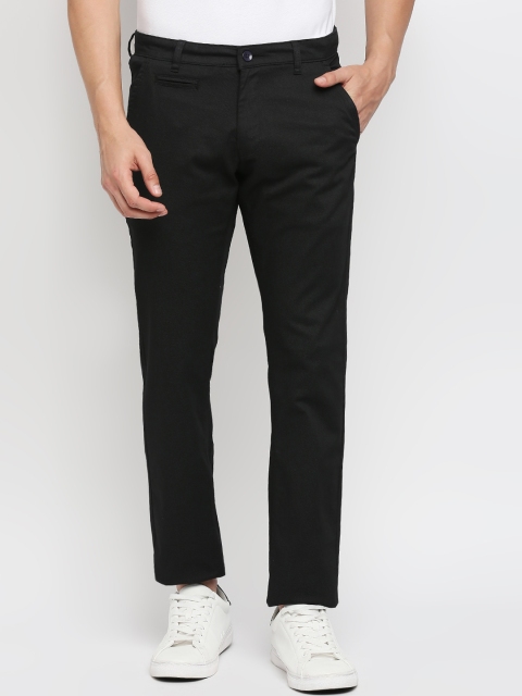 

Solemio Men Black Comfort Easy Wash Chinos Trousers