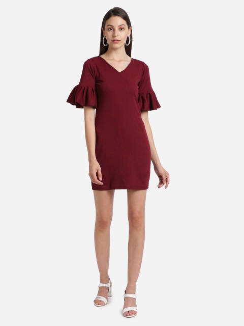 

Amrutam Fab Women Maroon Crepe Sheath Dress