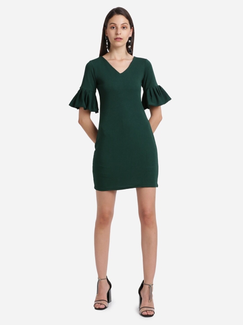 

Amrutam Fab Green Crepe Bodycon Dress