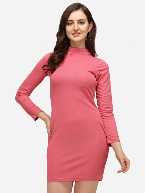 

Amrutam Fab Women Pink Crepe Sheath Dress