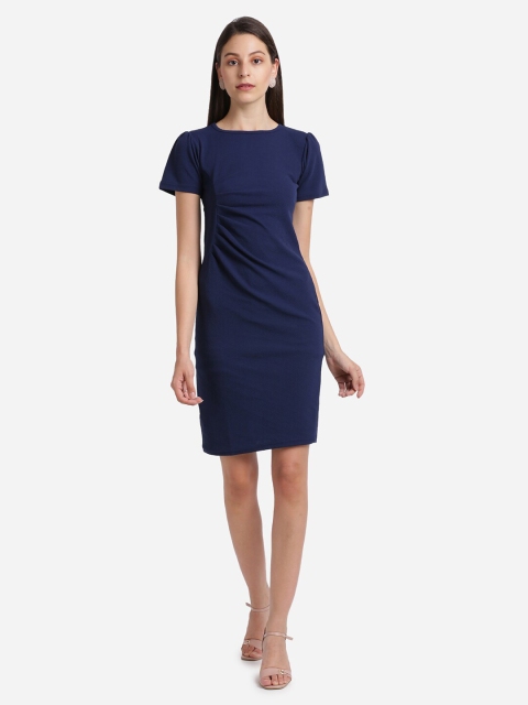 

Amrutam Fab Women Navy Blue Crepe Sheath Dress