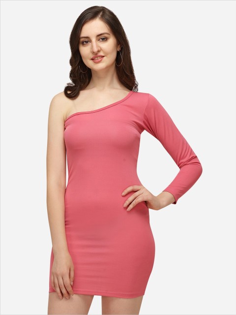 

Amrutam Fab Pink Solid Sheath Dress