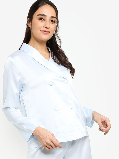 

ZALORA BASICS Women Blue Casual Lounge Shirt