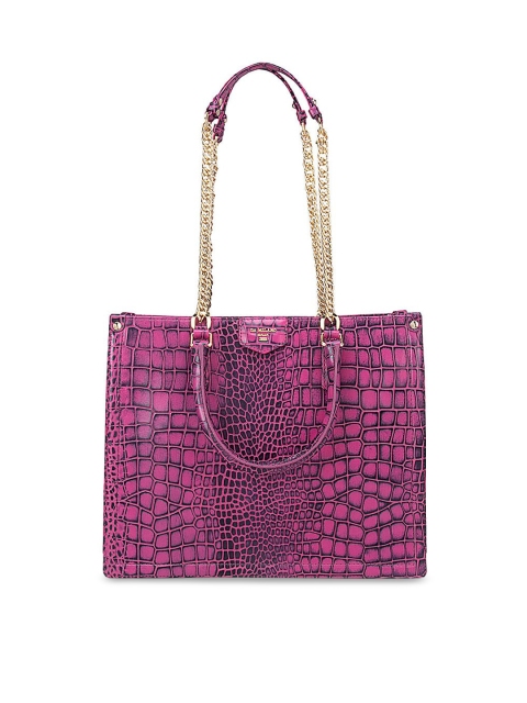 

Da Milano Pink Leather Oversized Structured Shoulder Bag