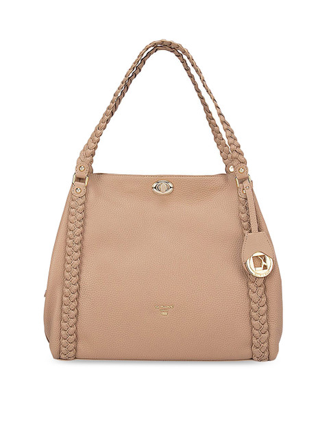 

Da Milano Beige Leather Oversized Structured Shoulder Bag