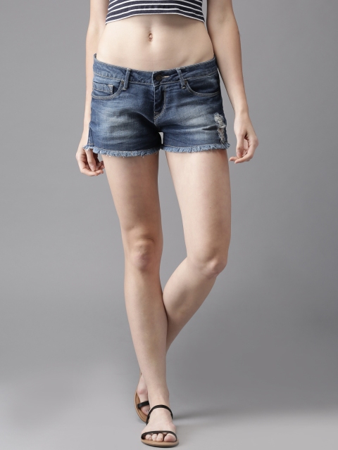 

Moda Rapido Women Blue Washed Denim Shorts