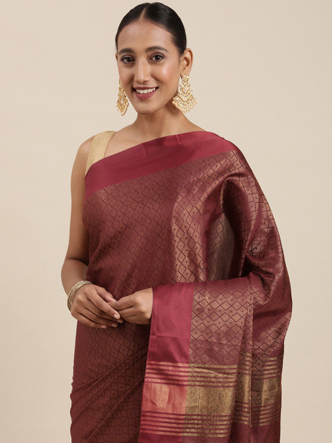 

Pothys Maroon Woven Design Art Silk Saree