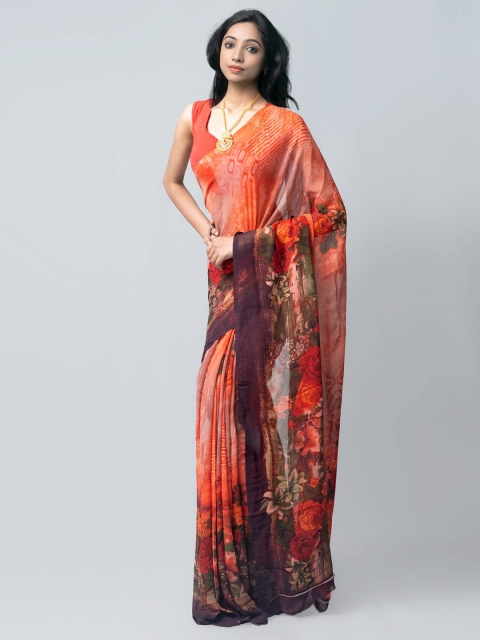 

Unnati Silks Red & Green Ethnic Motifs Patola Saree