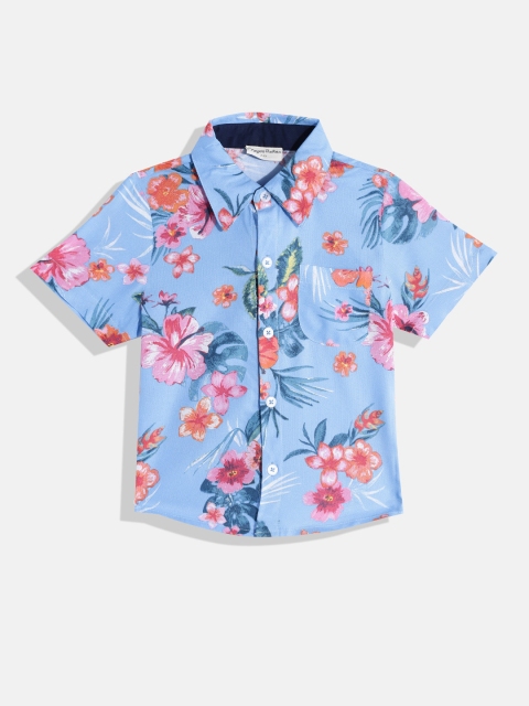 

CrayonFlakes Boys Blue Smart Floral Printed Casual Shirt