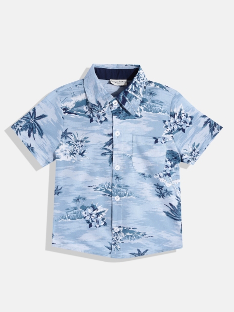 

CrayonFlakes Boys Blue Smart Floral Printed Casual Shirt