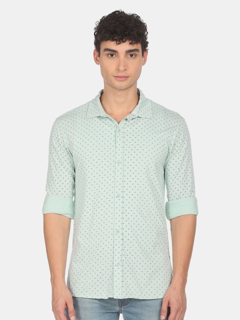 

Colt Men Blue Printed Casual Shirt