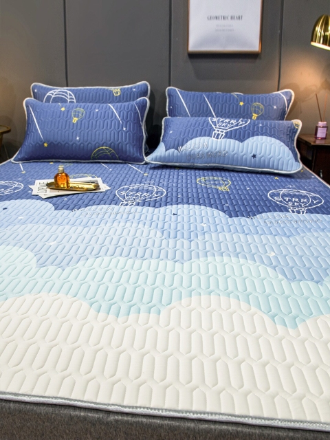 

JC Collection Blue Printed Double Queen Bed Cover