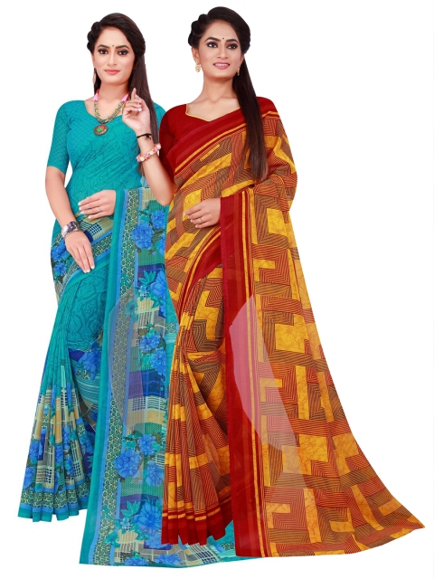 

KALINI Set of 2 Pure Georgette Saree, Maroon