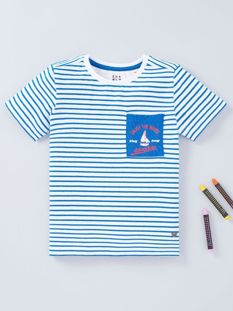 

Ed-a-Mamma Boys Navy Blue Striped T-shirt