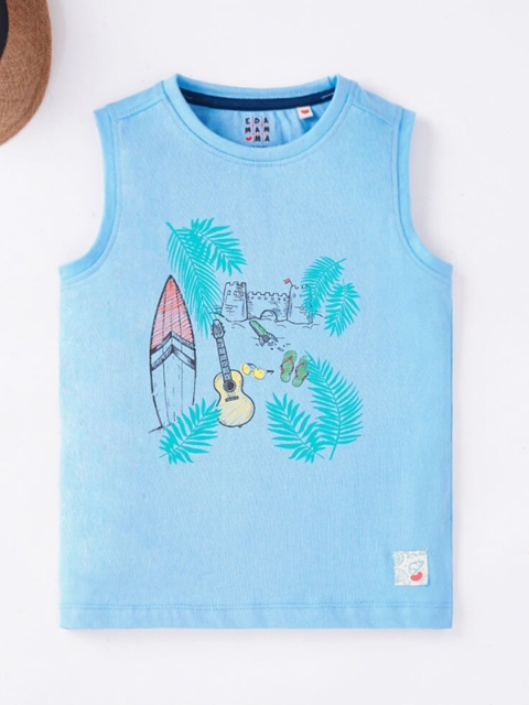 

Ed-a-Mamma Boys Navy Blue Printed T-shirt