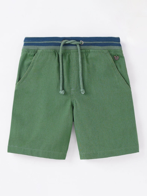 

Ed-a-Mamma Boys Olive Green Solid Shorts