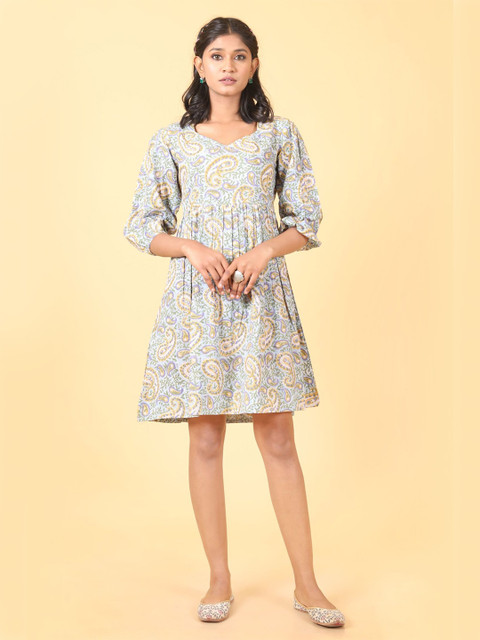 

Shuddhi Blue Floral Dress