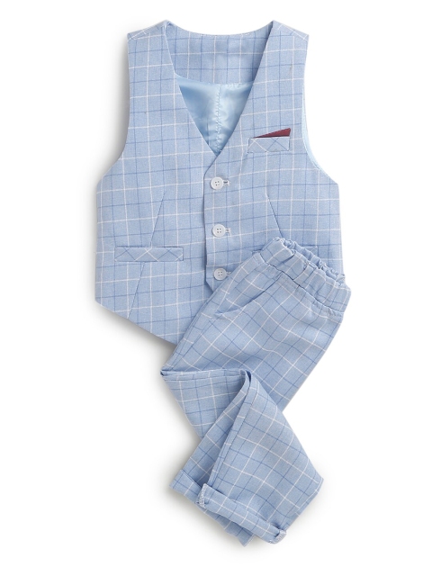 

Hopscotch Boys Blue & White Checked Formal Coat with Trouser