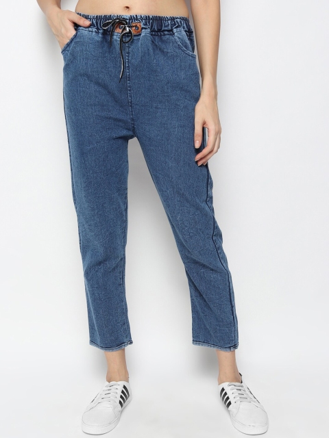 

Fleurt Women Blue Comfort Low Distress Printed Jeans