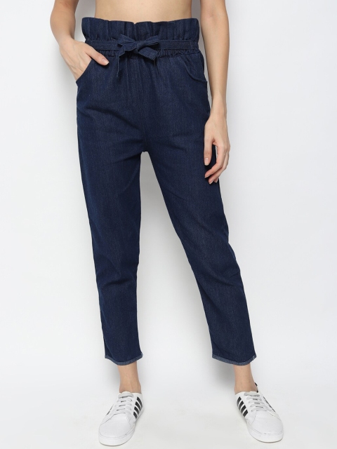 

Fleurt Women Navy Blue Comfort Low Distress Printed Jeans