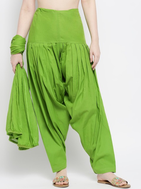 

ZRI Women Green Solid Patiala & Dupatta