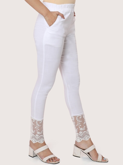 

ZRI Women White Smart Trousers