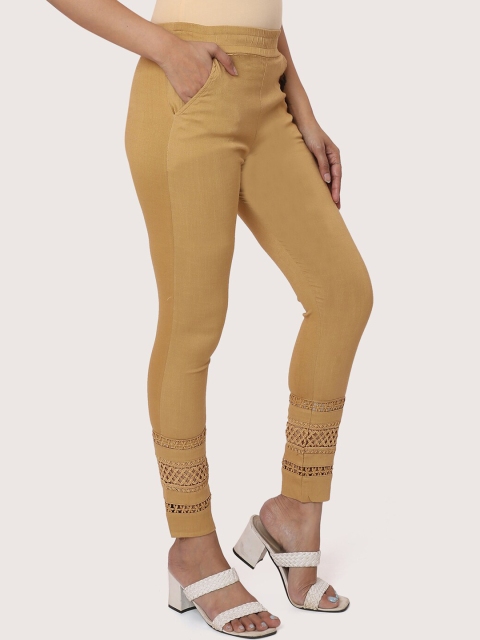 

ZRI Women Beige Smart Trousers