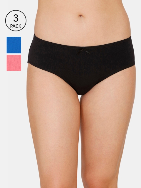 

Zivame Women Set of 3 Assorted Cotton Hipster Briefs ZI2452FASHZORNG-Multi