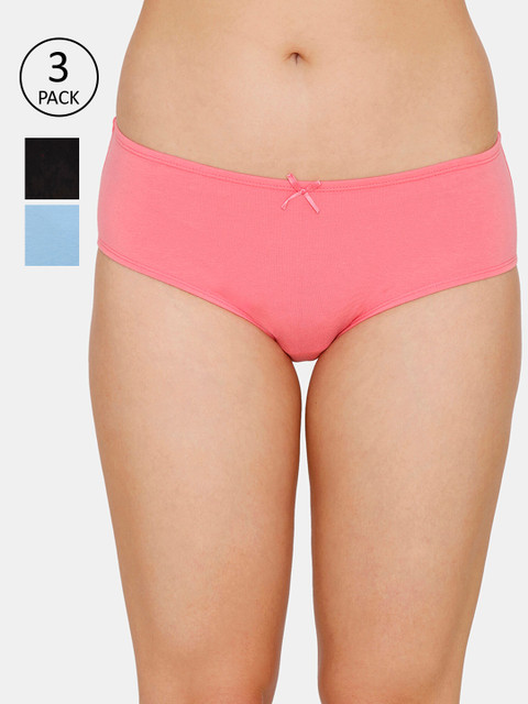 

Zivame Women Pack Of 3 Assorted Hipster Mid- Rise Briefs