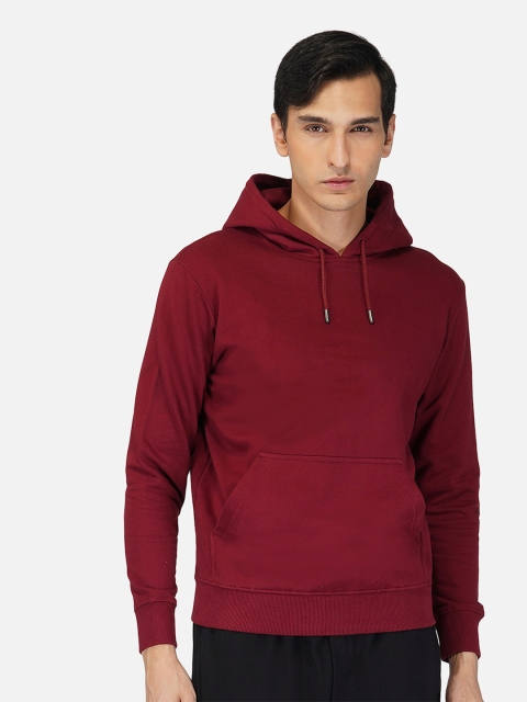 

Tinted Men Maroon Hooded Sweatshirt