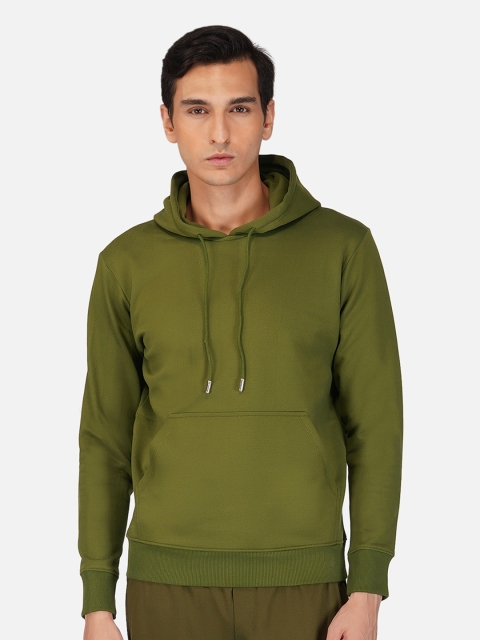 

Tinted Men Olive Green Hooded Sweatshirt