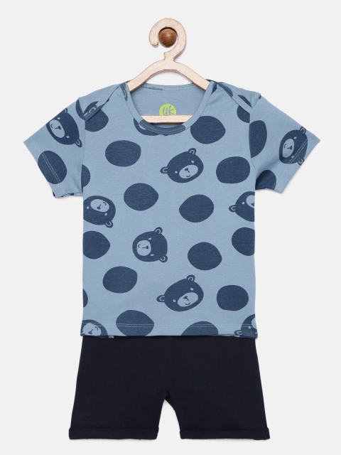 

YK Baby Boys Blue Printed T-shirt with Shorts