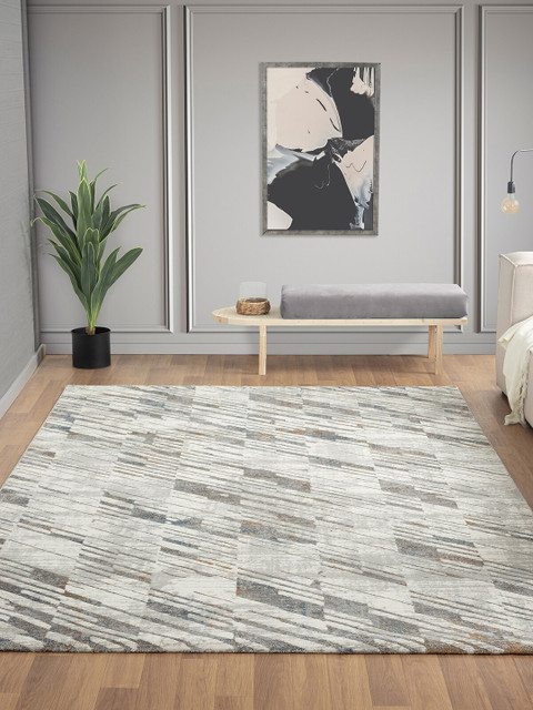 

OBSESSIONS Cream & Grey Abstract Print Carpet