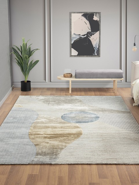 

OBSESSIONS Adults Cream & Beige Printed Abstract Carpet
