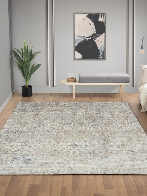 

Obsessions Grey Floral Ethnic Carpet