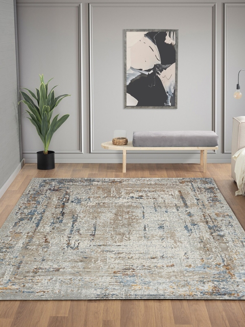 

OBSESSIONS Grey Abstract Rectangular Carpet