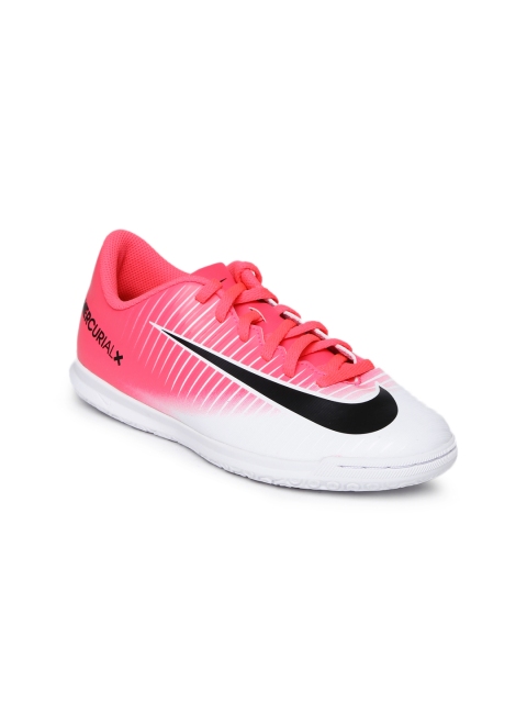 

Nike Unisex Pink & White MERCURIALX VORTEX III Football Shoes